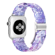 Five-bead Resin Watch Band For Apple Watch Ultra 49mm / Series 8&7 45mm / SE 2&6&SE&5&4 44mm / 3&2&1 42mm(Purple Texture)