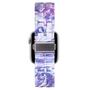 Five-bead Resin Watch Band For Apple Watch Ultra 49mm / Series 8&7 45mm / SE 2&6&SE&5&4 44mm / 3&2&1 42mm(Purple Texture)