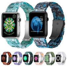 Five-bead Resin Watch Band For Apple Watch Ultra 49mm / Series 8&7 45mm / SE 2&6&SE&5&4 44mm / 3&2&1 42mm(Aurora Green)