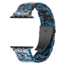 Five-bead Resin Watch Band For Apple Watch Series 8&7 41mm / SE 2&6&SE&5&4 40mm / 3&2&1 38mm(Night Blue)