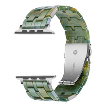 Five-bead Resin Watch Band For Apple Watch Series 8&7 41mm / SE 2&6&SE&5&4 40mm / 3&2&1 38mm(Aurora Green)