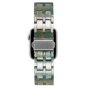 Five-bead Resin Watch Band For Apple Watch Series 8&7 41mm / SE 2&6&SE&5&4 40mm / 3&2&1 38mm(Aurora Green)