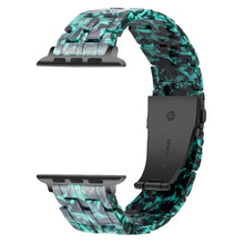 Five-bead Resin Watch Band For Apple Watch Series 8&7 41mm / SE 2&6&SE&5&4 40mm / 3&2&1 38mm(Claw Green)