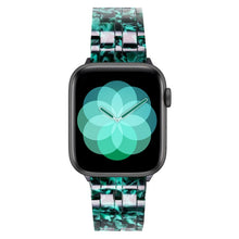 Five-bead Resin Watch Band For Apple Watch Series 8&7 41mm / SE 2&6&SE&5&4 40mm / 3&2&1 38mm(Claw Green)