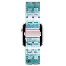 Five-bead Resin Watch Band For Apple Watch Series 8&7 41mm / SE 2&6&SE&5&4 40mm / 3&2&1 38mm(Milky Way Green)