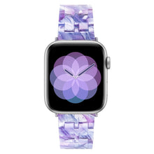 Five-bead Resin Watch Band For Apple Watch Series 8&7 41mm / SE 2&6&SE&5&4 40mm / 3&2&1 38mm(Purple Texture)