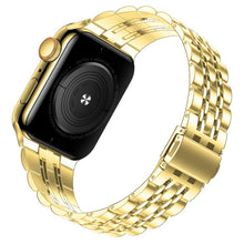 Seven-bead Ultra-thin Stainless Steel Watch Band For Apple Watch Ultra 49mm / Series 8&7 45mm / SE 2&6&SE&5&4 44mm / 3&2&1 42mm(Gold)