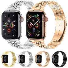 Seven-bead Ultra-thin Stainless Steel Watch Band For Apple Watch Ultra 49mm / Series 8&7 45mm / SE 2&6&SE&5&4 44mm / 3&2&1 42mm(Black)