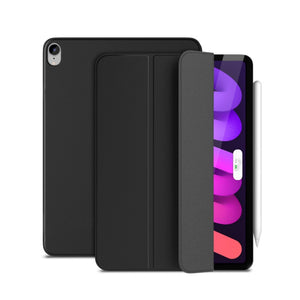 For iPad 10th Gen 10.9 2022 3-fold Double-sided Clip Magnetic Smart Tablet Case (Black)