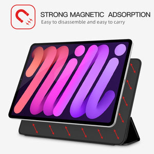 For iPad 10th Gen 10.9 2022 3-fold Double-sided Clip Magnetic Smart Tablet Case (Black)