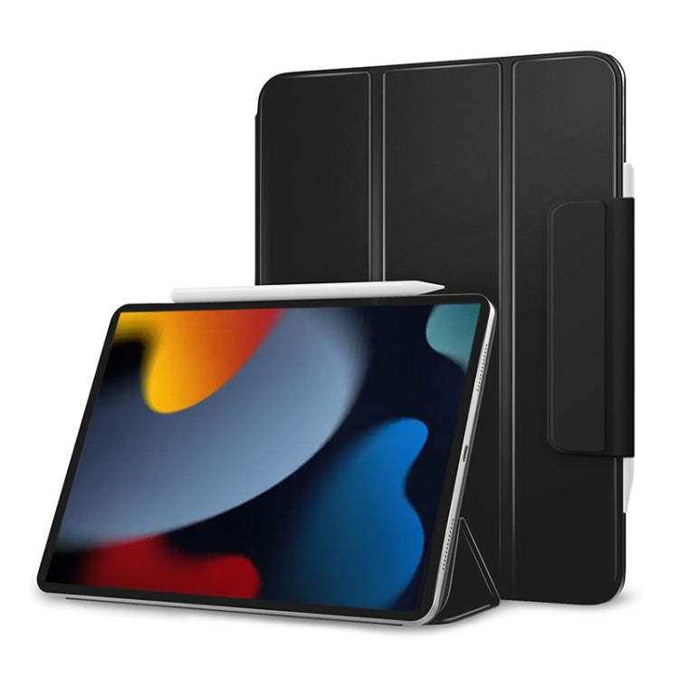For iPad 10th Gen 10.9 2022 3-fold Double-sided Clip Buckle Magnetic Smart Tablet Case(Black)