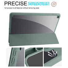 For iPad 10.2 2021/2020/2019 Acrylic 3-folding Smart Leather Tablet Case(Dark Green)