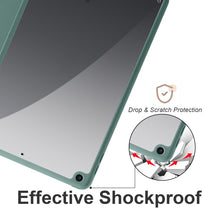 For iPad 10.2 2021/2020/2019 Acrylic 3-folding Smart Leather Tablet Case(Dark Green)