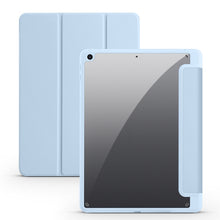 For iPad 10.2 2021/2020/2019 Acrylic 3-folding Smart Leather Tablet Case(Sky Blue)