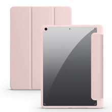 For iPad 10.2 2021/2020/2019 Acrylic 3-folding Smart Leather Tablet Case(Pink)