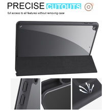 For iPad 10.2 2021/2020/2019 Acrylic 3-folding Smart Leather Tablet Case(Black)