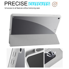 For iPad 10.2 2021/2020/2019 Acrylic 3-folding Smart Leather Tablet Case(Gray)