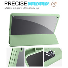 For iPad 10.2 2021/2020/2019 Acrylic 3-folding Smart Leather Tablet Case(Green)