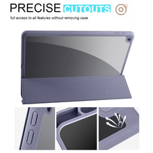 For iPad 10.2 2021/2020/2019 Acrylic 3-folding Smart Leather Tablet Case(Purple)