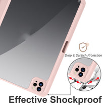 For iPad Pro 12.9 2022 / 2021 / 2020 / 2018 Acrylic 3-folding Smart Leather Tablet Case(Pink)