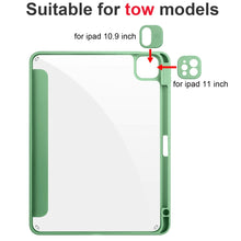 For iPad Pro 12.9 2022 / 2021 / 2020 / 2018 Acrylic 3-folding Smart Leather Tablet Case(Green)