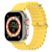 Ocean Silicone Watch Band For Apple Watch Ultra 49mm / Series 8&7 45mm / SE 2&6&SE&5&4 44mm (Yellow)