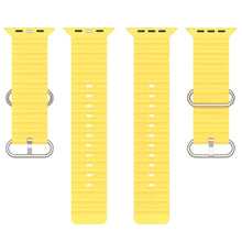 Ocean Silicone Watch Band For Apple Watch Ultra 49mm / Series 8&7 45mm / SE 2&6&SE&5&4 44mm (Yellow)