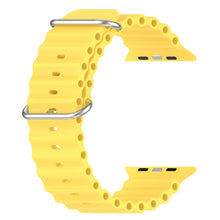 Ocean Silicone Watch Band For Apple Watch Ultra 49mm / Series 8&7 45mm / SE 2&6&SE&5&4 44mm (Yellow)