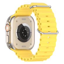 Ocean Silicone Watch Band For Apple Watch Ultra 49mm / Series 8&7 45mm / SE 2&6&SE&5&4 44mm (Yellow)