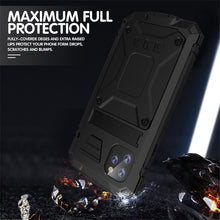 For iPhone 11 Pro Shockproof Waterproof Dust-proof Metal + Silicone Protective Case with Holder(Black)