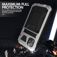 For iPhone 11 Pro Shockproof Waterproof Dust-proof Metal + Silicone Protective Case with Holder(Silver)