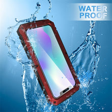 For iPhone 11 Pro Max Shockproof Waterproof Dust-proof Metal + Silicone Protective Case with Holder(Red)