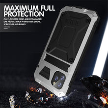 For iPhone 11 Pro Max Shockproof Waterproof Dust-proof Metal + Silicone Protective Case with Holder(Silver)