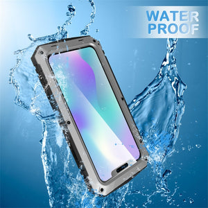 For iPhone 11 Pro Max Shockproof Waterproof Dust-proof Metal + Silicone Protective Case with Holder(Silver)