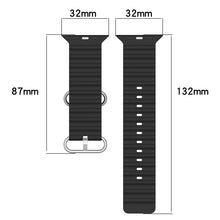 Ocean Silicone Watch Band for Apple Watch Series 8&7 41mm / SE 2&6&SE&5&4 40mm / 3&2&1 38mm(Black)