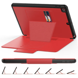 For iPad 10.2 Multifunctional Tablet PC Protective Leather Case with Bracket & Card Slots & Pen Slot & Wake-up / Sleep Function(Red)