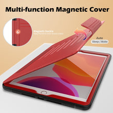 For iPad 10.2 Multifunctional Tablet PC Protective Leather Case with Bracket & Card Slots & Pen Slot & Wake-up / Sleep Function(Red)