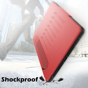 For iPad 10.2 Multifunctional Tablet PC Protective Leather Case with Bracket & Card Slots & Pen Slot & Wake-up / Sleep Function(Red)