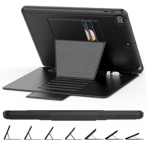 For iPad 10.2 Multifunctional Tablet PC Protective Leather Case with Bracket & Card Slots & Pen Slot & Wake-up / Sleep Function(Black)