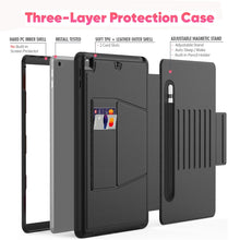 For iPad 10.2 Multifunctional Tablet PC Protective Leather Case with Bracket & Card Slots & Pen Slot & Wake-up / Sleep Function(Black)