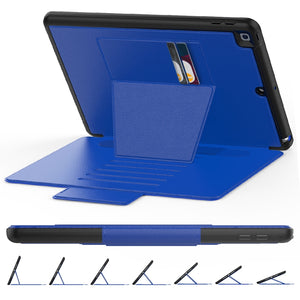For iPad 10.2 Multifunctional Tablet PC Protective Leather Case with Bracket & Card Slots & Pen Slot & Wake-up / Sleep Function(Blue)
