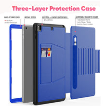For iPad 10.2 Multifunctional Tablet PC Protective Leather Case with Bracket & Card Slots & Pen Slot & Wake-up / Sleep Function(Blue)