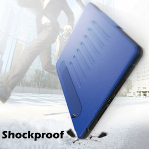 For iPad 10.2 Multifunctional Tablet PC Protective Leather Case with Bracket & Card Slots & Pen Slot & Wake-up / Sleep Function(Blue)