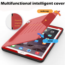 For iPad 9.7 Multifunctional Tablet PC Protective Leather Case with Bracket & Card Slots & Pen Slot & Wake-up / Sleep Function(Red)