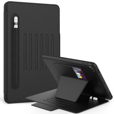 For iPad 9.7 Multifunctional Tablet PC Protective Leather Case with Bracket & Card Slots & Pen Slot & Wake-up / Sleep Function(Black)