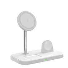 WA22 3 in 1 Magnetic Wireless Charger Phone Holder for iPhone 12 / 13 / 14 Series Phones & AirPods(White)