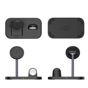 WA22 3 in 1 Magnetic Wireless Charger Phone Holder for iPhone 12 / 13 / 14 Series Phones & AirPods(White)