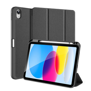 For iPad 10th Gen 10.9 2022 DUX DUCIS Domo Series Magnetic Flip Leather Tablet Case(Black)
