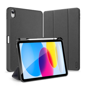 For iPad 10th Gen 10.9 2022 DUX DUCIS Domo Series Magnetic Flip Leather Tablet Case(Black)