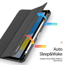 For iPad 10th Gen 10.9 2022 DUX DUCIS Domo Series Magnetic Flip Leather Tablet Case(Black)
